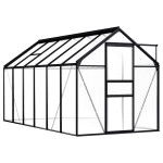 vidaXL Seră, antracit, 7,03 m², aluminiu vidaXL Seră, antracit, 7,03 m², aluminiu