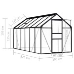 vidaXL Seră, antracit, 7,03 m², aluminiu vidaXL Seră, antracit, 7,03 m², aluminiu