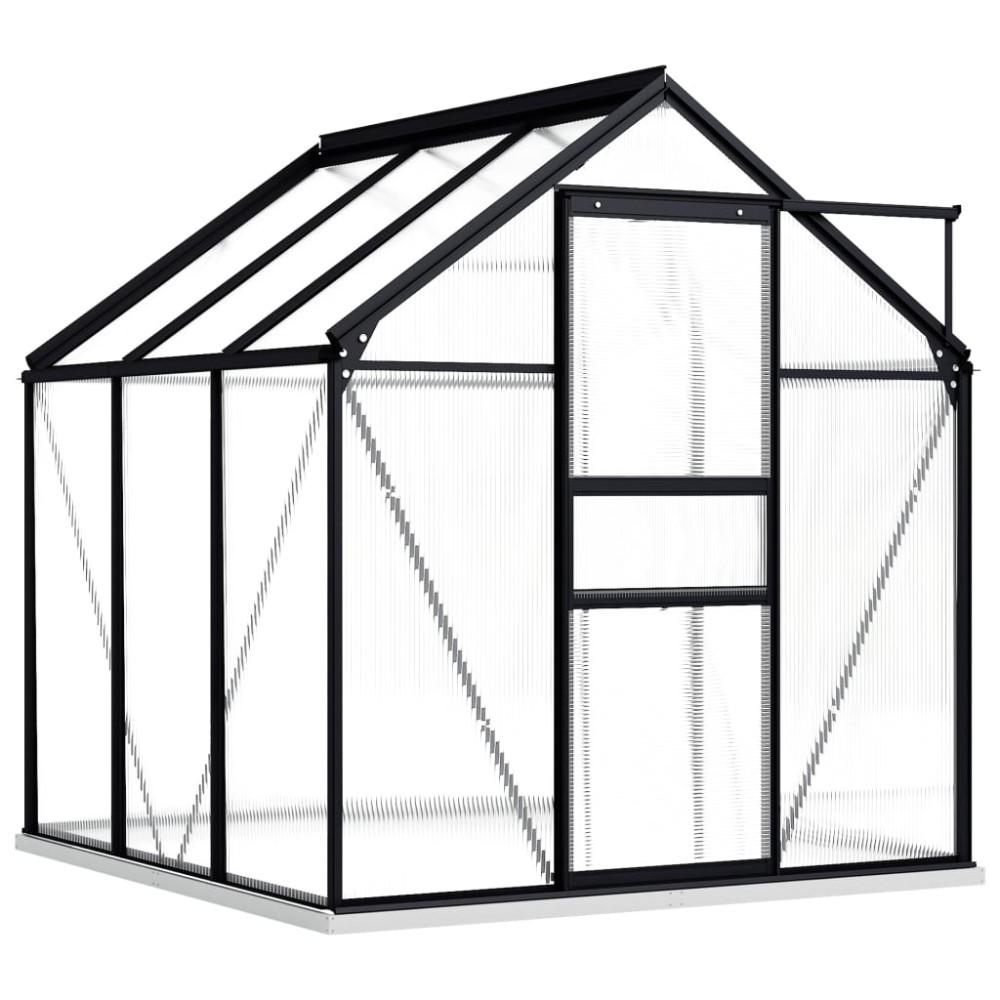 vidaXL Seră cu cadru de bază, antracit, 3,61 m², aluminiu