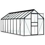 vidaXL Seră cu cadru de bază, antracit, 9,31 m², aluminiu vidaXL Seră cu cadru de bază, antracit, 9,31 m², aluminiu