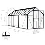 vidaXL Seră cu cadru de bază, antracit, 9,31 m², aluminiu vidaXL Seră cu cadru de bază, antracit, 9,31 m², aluminiu