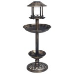 vidaXL Baie pentru păsări decorativă, cu LED alimentat solar, plastic vidaXL Baie pentru păsări decorativă, cu LED alimentat solar, plastic