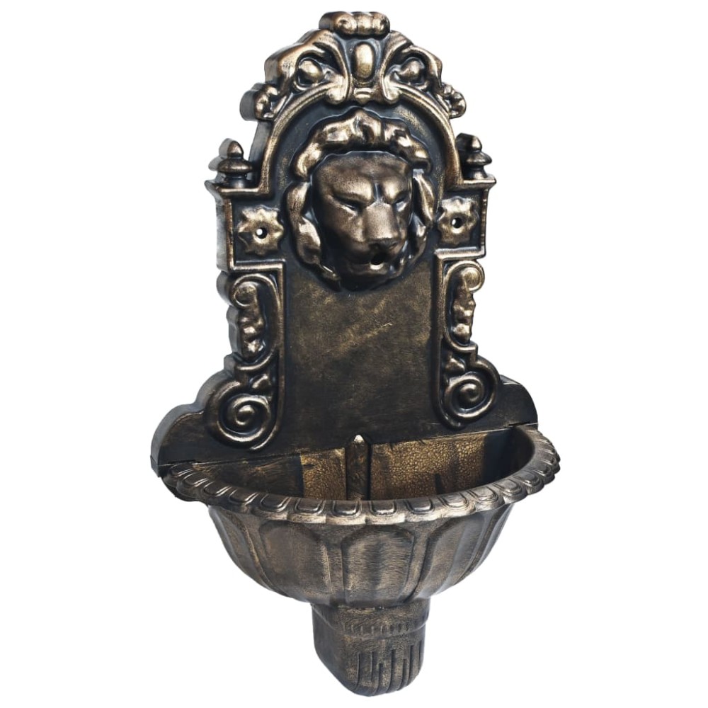 vidaXL Fântână de perete cu design cap de leu, bronz