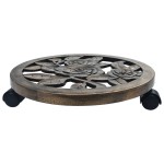 vidaXL Suporturi de plante cu role, 6 buc., bronz, 38 cm, plastic