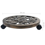 vidaXL Suporturi de plante cu role, 6 buc., bronz, 38 cm, plastic