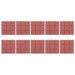 vidaXL Plăci pardoseală, 10 buc., roșu, 30,5 x 30,5 cm, plastic vidaXL Plăci pardoseală, 10 buc., roșu, 30,5 x 30,5 cm, plastic