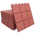 vidaXL Plăci pardoseală, 10 buc., roșu, 30,5 x 30,5 cm, plastic vidaXL Plăci pardoseală, 10 buc., roșu, 30,5 x 30,5 cm, plastic