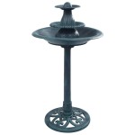 vidaXL Bazin pentru păsări cu fântână, verde, 50 x 91 cm, plastic vidaXL Bazin pentru păsări cu fântână, verde, 50 x 91 cm, plastic