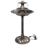 vidaXL Bazin pentru păsări cu fântână, bronz, 50 x 91 cm, plastic vidaXL Bazin pentru păsări cu fântână, bronz, 50 x 91 cm, plastic
