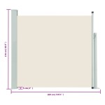 vidaXL Copertină laterală retractabilă de terasă, crem, 170 x 300 cm