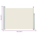 vidaXL Copertină laterală retractabilă de terasă, crem, 100 x 500 cm vidaXL Copertină laterală retractabilă de terasă, crem, 100 x 500 cm