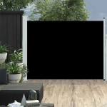 vidaXL Copertină laterală retractabilă de terasă, negru, 140x500 cm vidaXL Copertină laterală retractabilă de terasă, negru, 140x500 cm