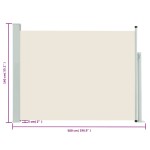 vidaXL Copertină laterală retractabilă de terasă, crem, 140 x 500 cm vidaXL Copertină laterală retractabilă de terasă, crem, 140 x 500 cm