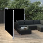 vidaXL Copertină laterală retractabilă, negru, 120 x 600 cm
