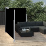 vidaXL Copertină laterală retractabilă, negru, 140 x 600 cm