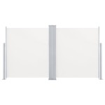 vidaXL Copertină laterală dublă retractabilă, crem, 170 x 600 cm vidaXL Copertină laterală dublă retractabilă, crem, 170 x 600 cm