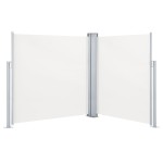 vidaXL Copertină laterală dublă retractabilă, crem, 170 x 600 cm vidaXL Copertină laterală dublă retractabilă, crem, 170 x 600 cm