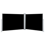 vidaXL Copertină laterală retractabilă, negru, 100 x 1000 cm