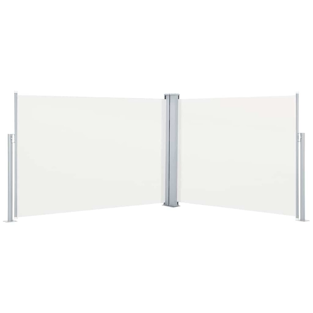 vidaXL Copertină laterală retractabilă, crem, 100 x 1000 cm
