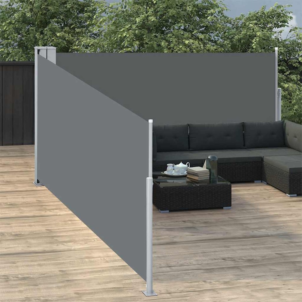 vidaXL Copertină laterală retractabilă, antracit, 100 x 1000 cm