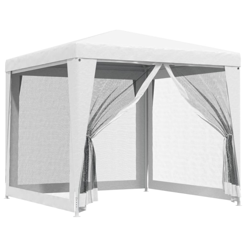 vidaXL Cort de petrecere cu 4 pereți din plasă, alb, 2,5 x 2,5 m