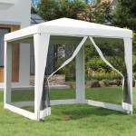 vidaXL Cort de petrecere cu 4 pereți din plasă, alb, 2,5 x 2,5 m vidaXL Cort de petrecere cu 4 pereți din plasă, alb, 2,5 x 2,5 m
