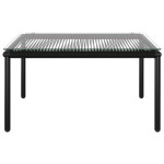 vidaXL Set mobilier de grădină cu perne, 8 piese, negru, PVC vidaXL Set mobilier de grădină cu perne, 8 piese, negru, PVC