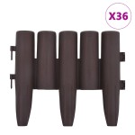 vidaXL Borduri de gazon, 36 buc., maro, 10 m, PP