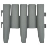 vidaXL Borduri de gazon, 36 buc., gri, 10 m, PP