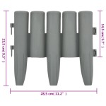 vidaXL Borduri de gazon, 36 buc., gri, 10 m, PP