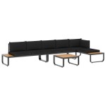 vidaXL Set canapea de grădină colțar cu perne, 4 piese, aluminiu, WPC vidaXL Set canapea de grădină colțar cu perne, 4 piese, aluminiu, WPC