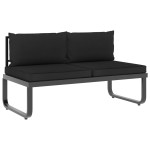 vidaXL Set canapea de grădină colțar cu perne, 4 piese, aluminiu, WPC vidaXL Set canapea de grădină colțar cu perne, 4 piese, aluminiu, WPC