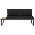 vidaXL Set canapea de grădină colțar cu perne, 5 piese, aluminiu, WPC vidaXL Set canapea de grădină colțar cu perne, 5 piese, aluminiu, WPC