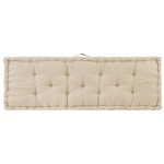 vidaXL Pernă podea canapea din paleți, bej, 120 x 40 x 7 cm, bumbac vidaXL Pernă podea canapea din paleți, bej, 120 x 40 x 7 cm, bumbac