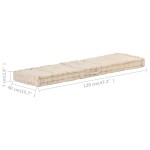 vidaXL Pernă podea canapea din paleți, bej, 120 x 40 x 7 cm, bumbac vidaXL Pernă podea canapea din paleți, bej, 120 x 40 x 7 cm, bumbac