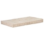 vidaXL Pernă podea canapea din paleți, bej, 120 x 80 x 10 cm, bumbac vidaXL Pernă podea canapea din paleți, bej, 120 x 80 x 10 cm, bumbac