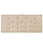 vidaXL Pernă podea canapea din paleți, bej, 120 x 80 x 10 cm, bumbac vidaXL Pernă podea canapea din paleți, bej, 120 x 80 x 10 cm, bumbac