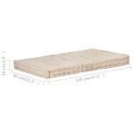 vidaXL Pernă podea canapea din paleți, bej, 120 x 80 x 10 cm, bumbac vidaXL Pernă podea canapea din paleți, bej, 120 x 80 x 10 cm, bumbac