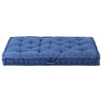 vidaXL Pernă podea canapea din paleți, bleu, 120 x 80 x 10 cm, bumbac vidaXL Pernă podea canapea din paleți, bleu, 120 x 80 x 10 cm, bumbac