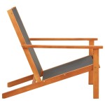 vidaXL Șezlong de grădină, negru, lemn masiv de eucalipt & textilenă