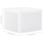 vidaXL Măsuță laterală, alb, 54 x 54 x 36,5 cm, plastic vidaXL Măsuță laterală, alb, 54 x 54 x 36,5 cm, plastic