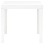 vidaXL Masă de grădină cu 2 bănci, alb, plastic