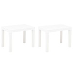 vidaXL Bănci de grădină, 2 buc., alb, plastic