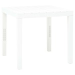 vidaXL Masă de grădină, alb, 78 x 78 x 72 cm, plastic