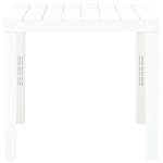 vidaXL Masă de grădină, alb, 78 x 78 x 72 cm, plastic