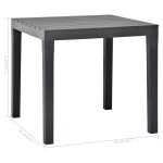 vidaXL Masă de grădină, antracit, 78 x 78 x 72 cm, plastic vidaXL Masă de grădină, antracit, 78 x 78 x 72 cm, plastic