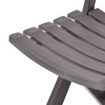 vidaXL Scaune de grădină pliabile, 2 buc., cafeniu, plastic