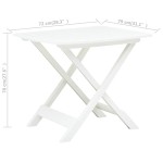 vidaXL Masă de grădină pliabilă, alb, 79 x 72 x 70 cm, plastic