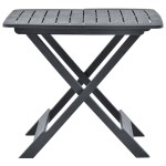 vidaXL Masă de grădină pliabilă, antracit, 79 x 72 x 70 cm, plastic