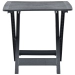 vidaXL Masă de grădină pliabilă, antracit, 79 x 72 x 70 cm, plastic